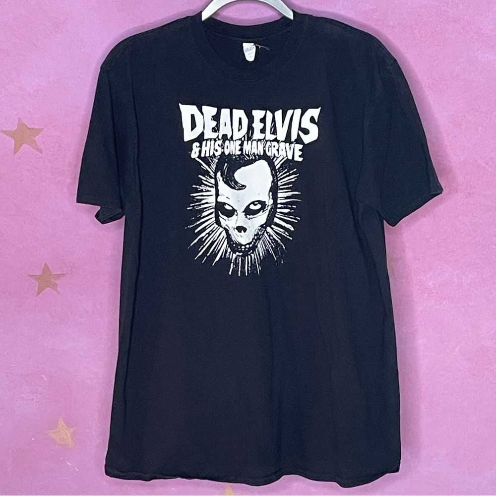 Dead Elvis & His One Man Grave Black 90s Band Tee Men’s Rock Vintage Rare